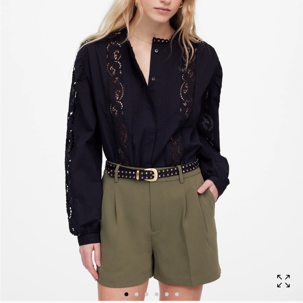 NWT easy pleated trouser shorts in crepe (ivy)